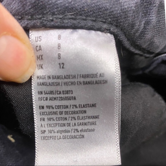 American Eagle Vintage High Rise Destructed Shorts Black - Picture 3 of 6